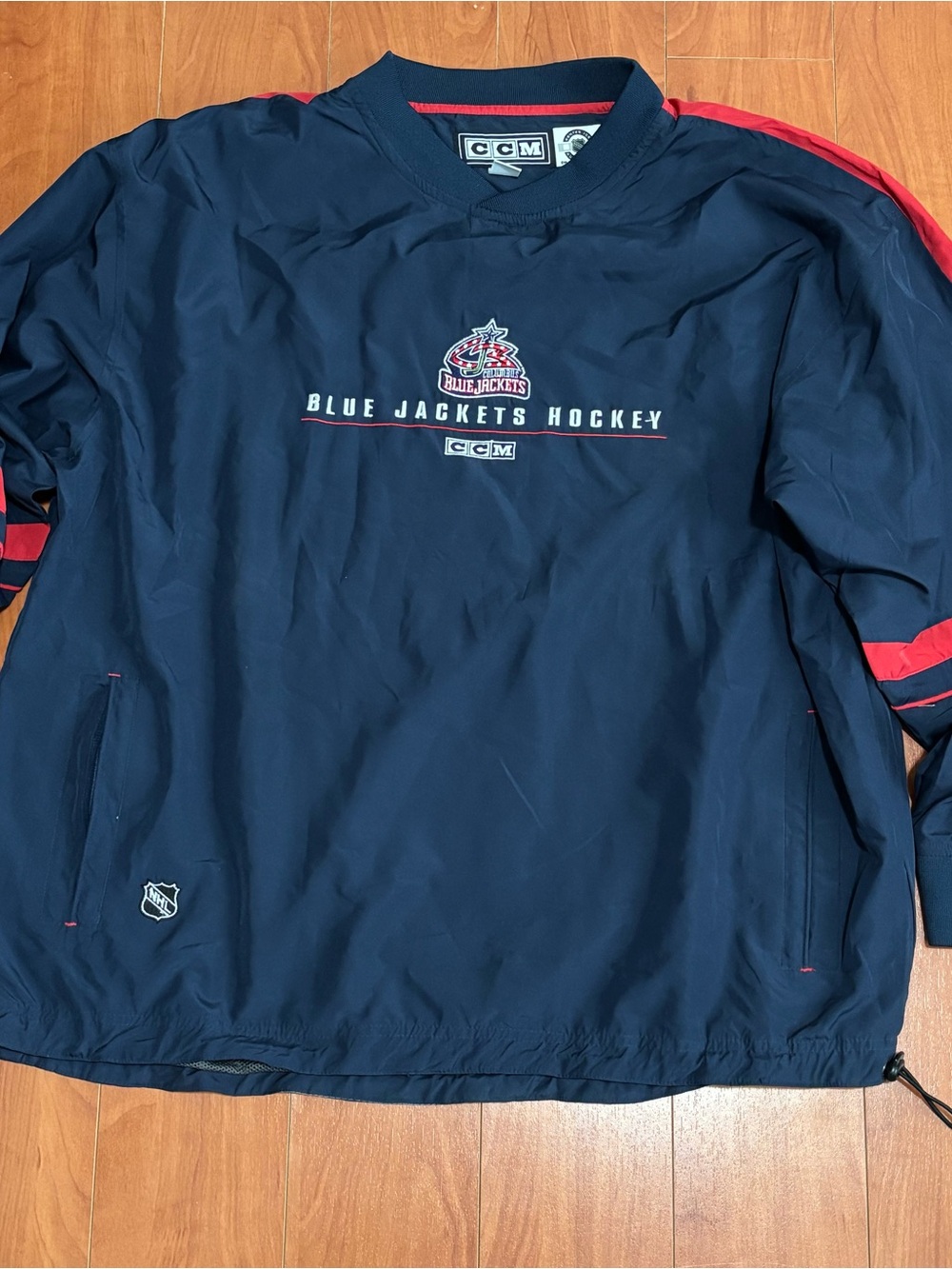Vintage CCM Columbus Blue Jackets Hockey Pullover Jacket Men’s Large